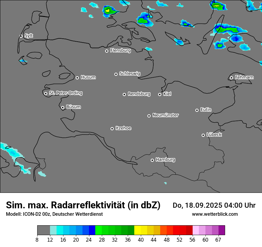 Modellkarten Simuliertes Radarbild