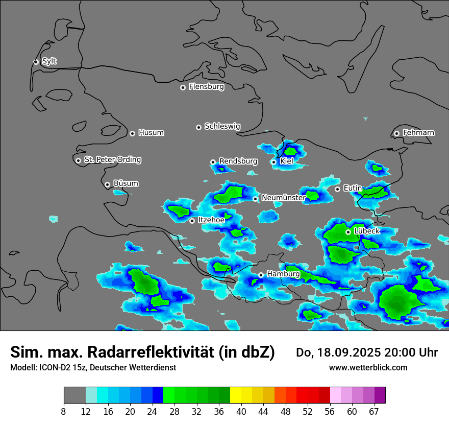Modellkarten Simuliertes Radarbild