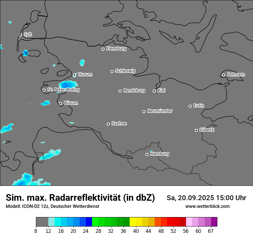 Modellkarten Simuliertes Radarbild