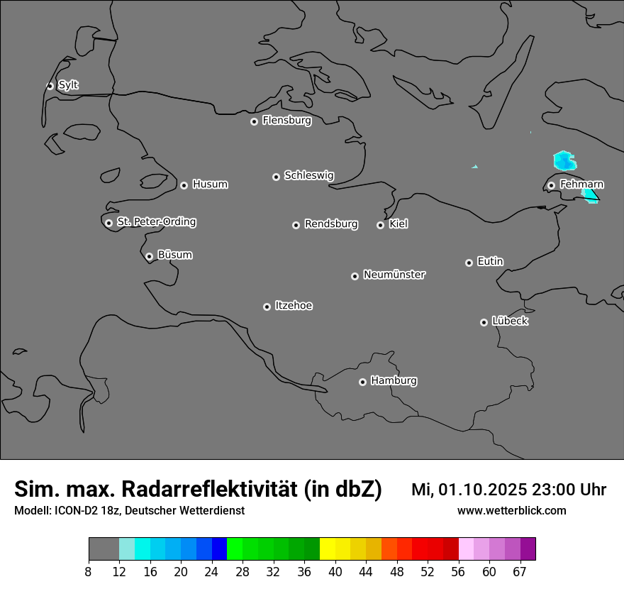 Modellkarten Simuliertes Radarbild