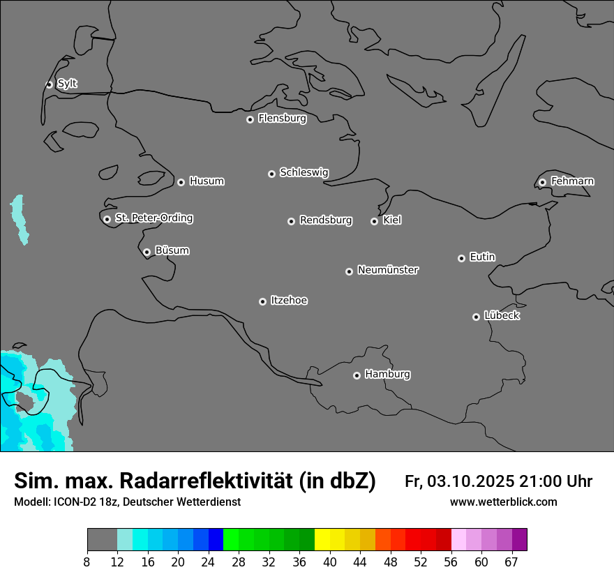 Modellkarten Simuliertes Radarbild