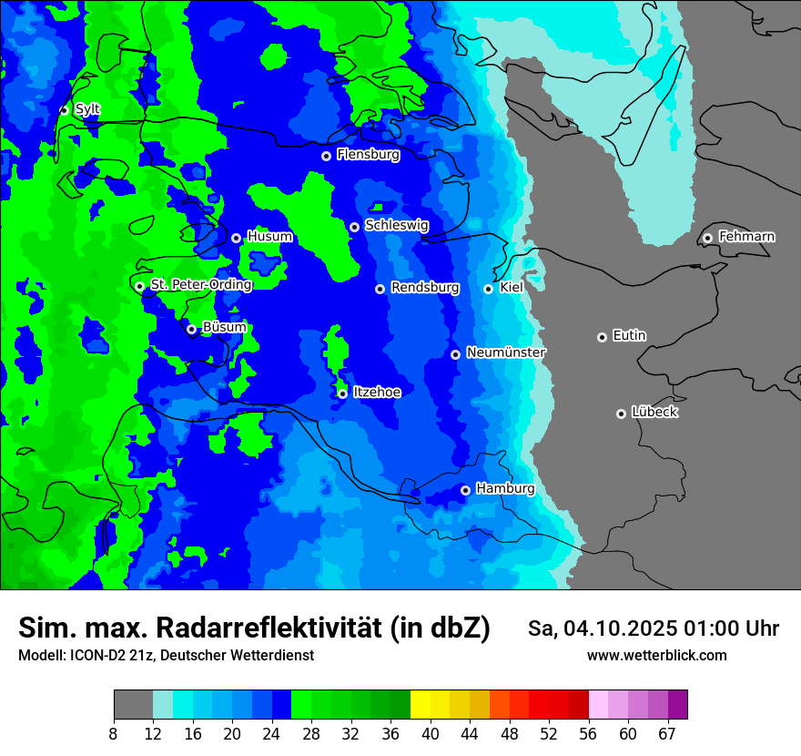 Modellkarten Simuliertes Radarbild