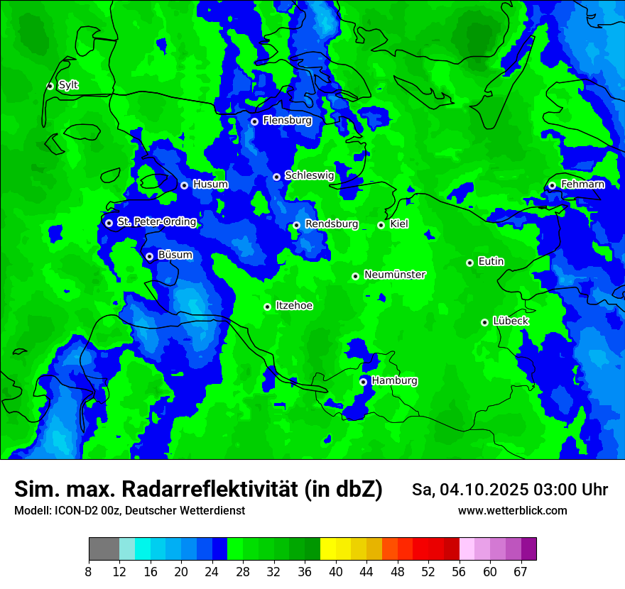 Modellkarten Simuliertes Radarbild