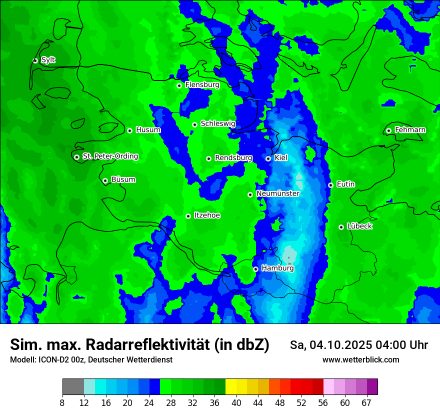 Modellkarten Simuliertes Radarbild