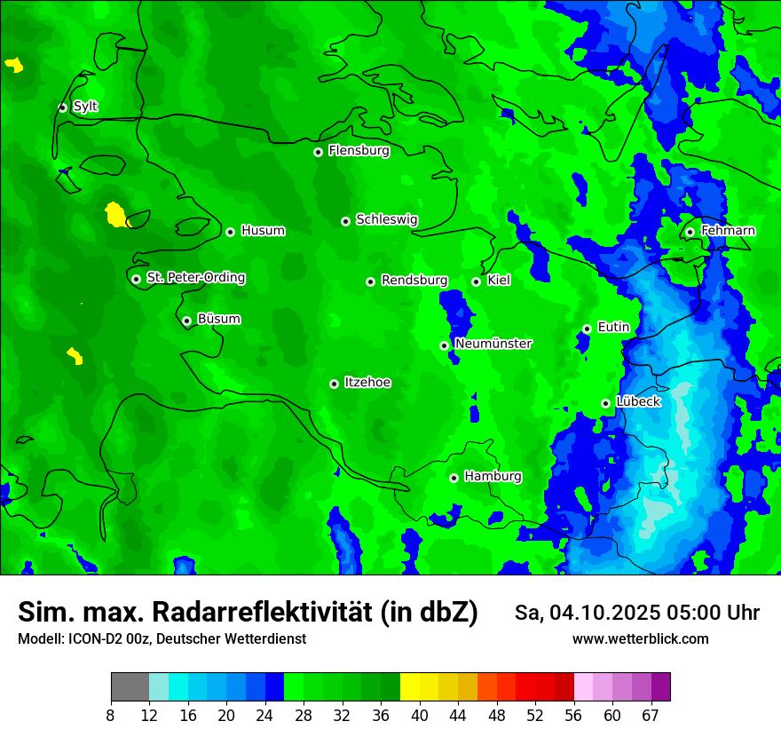 Modellkarten Simuliertes Radarbild