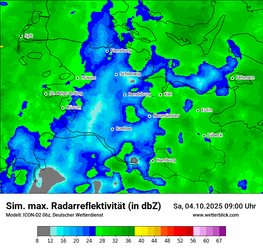 Modellkarten Simuliertes Radarbild