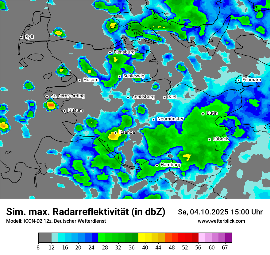 Modellkarten Simuliertes Radarbild