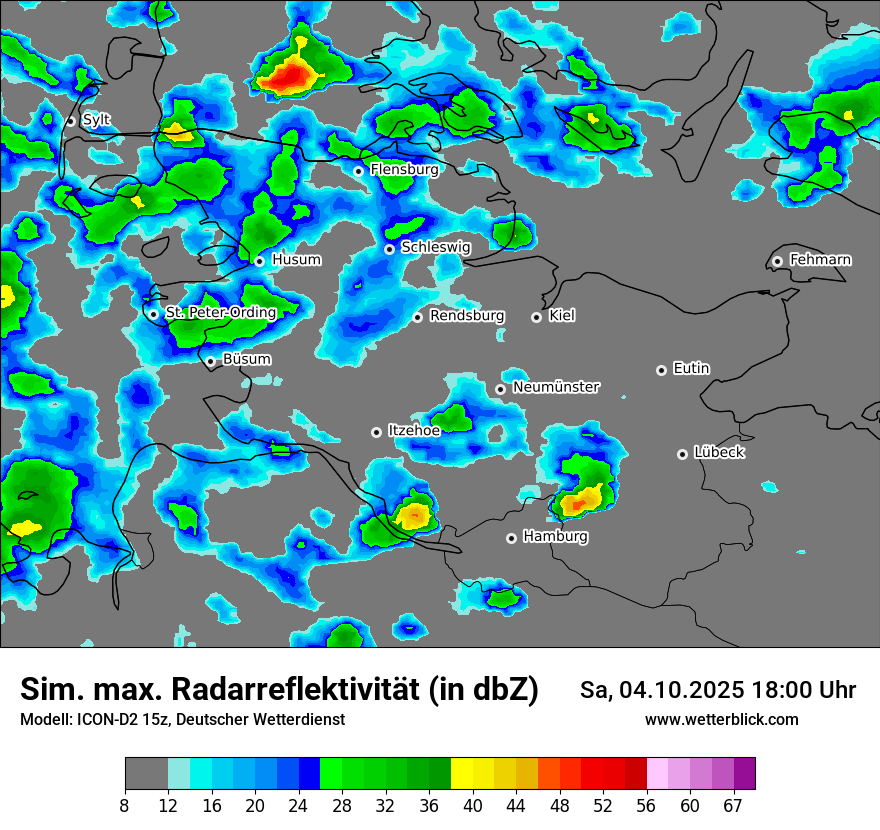 Modellkarten Simuliertes Radarbild
