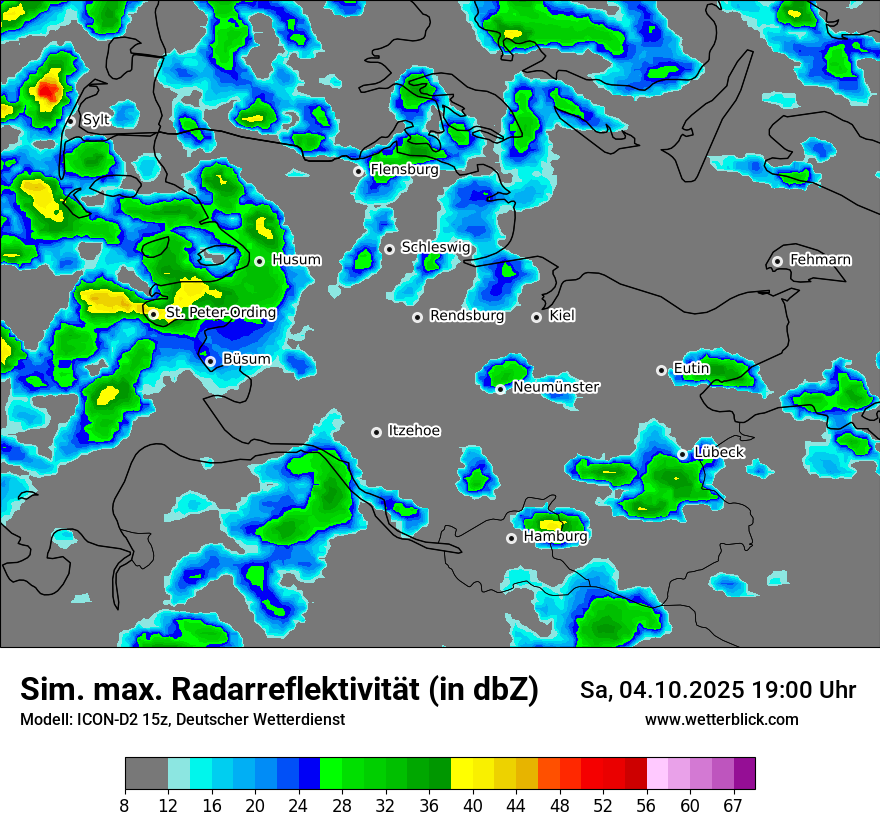 Modellkarten Simuliertes Radarbild