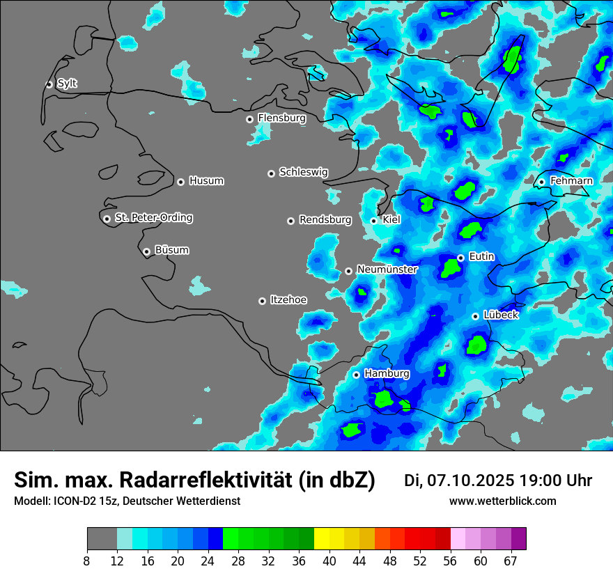Modellkarten Simuliertes Radarbild
