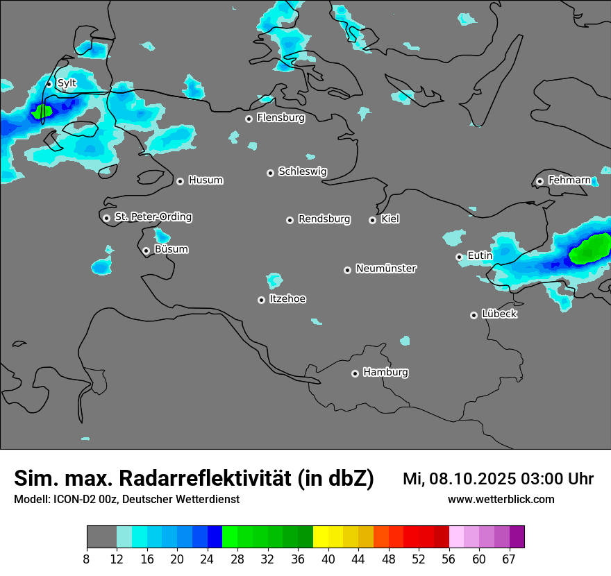 Modellkarten Simuliertes Radarbild