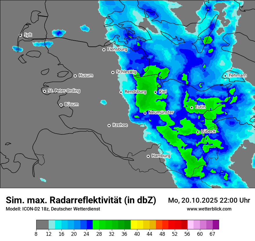 Modellkarten Simuliertes Radarbild
