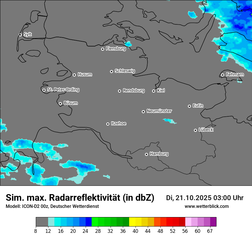 Modellkarten Simuliertes Radarbild