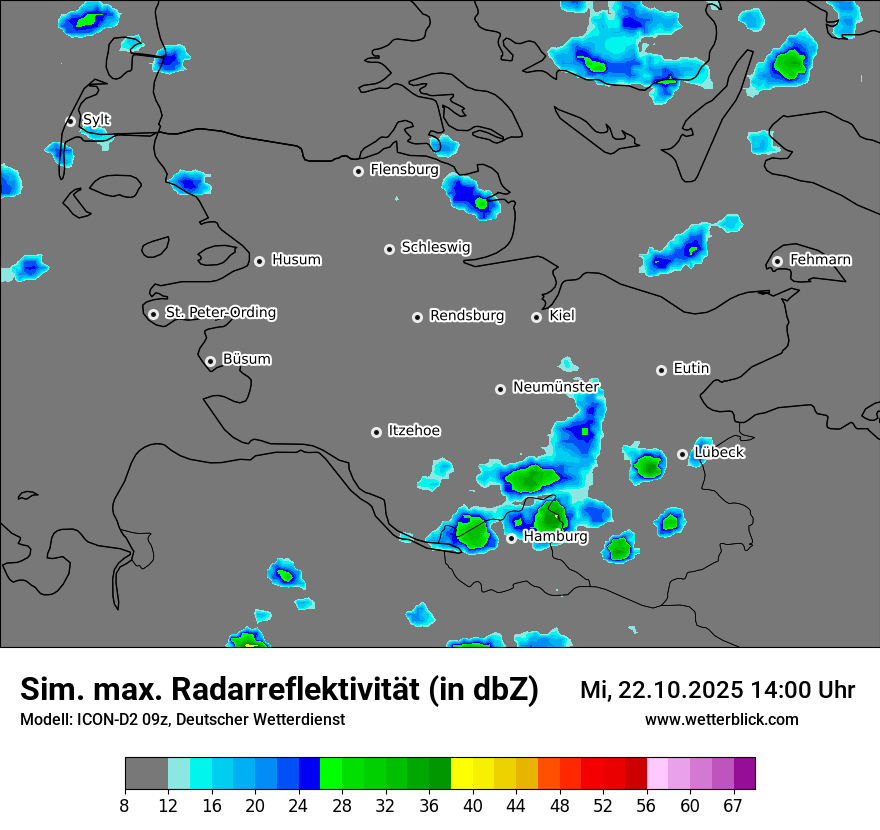 Modellkarten Simuliertes Radarbild