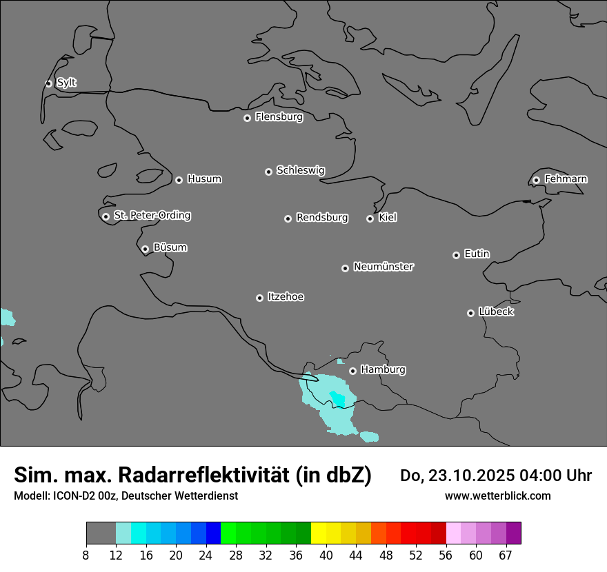 Modellkarten Simuliertes Radarbild