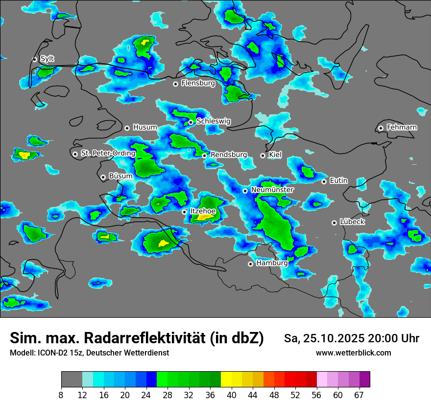Modellkarten Simuliertes Radarbild