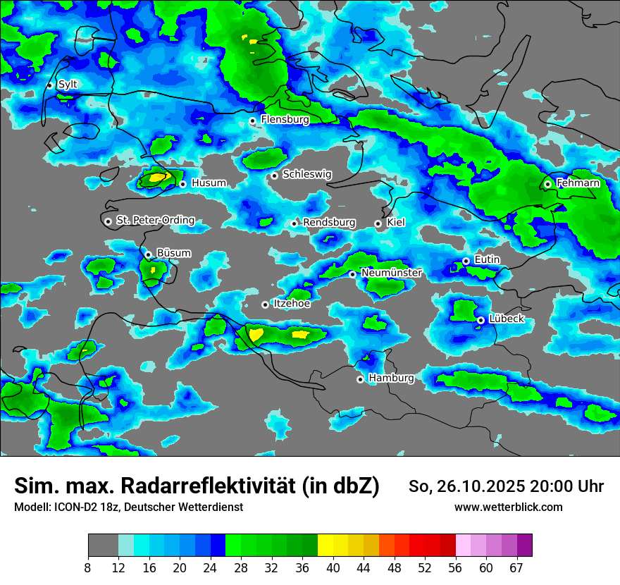 Modellkarten Simuliertes Radarbild