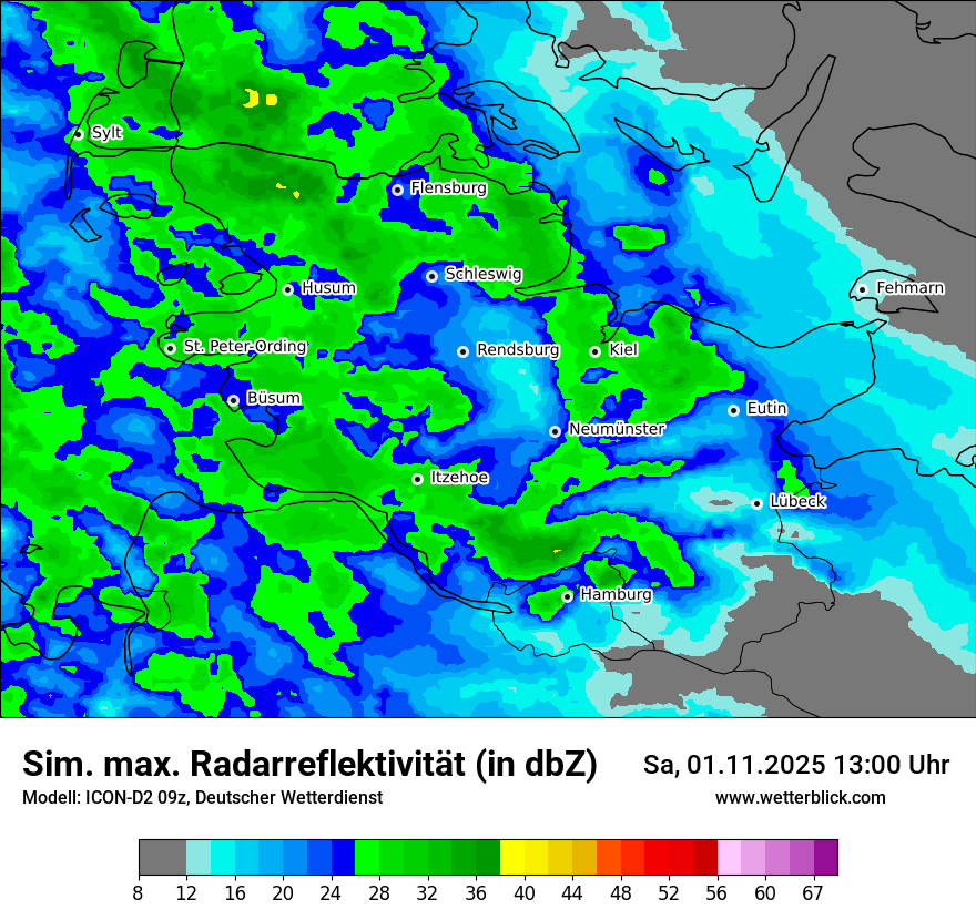 Modellkarten Simuliertes Radarbild