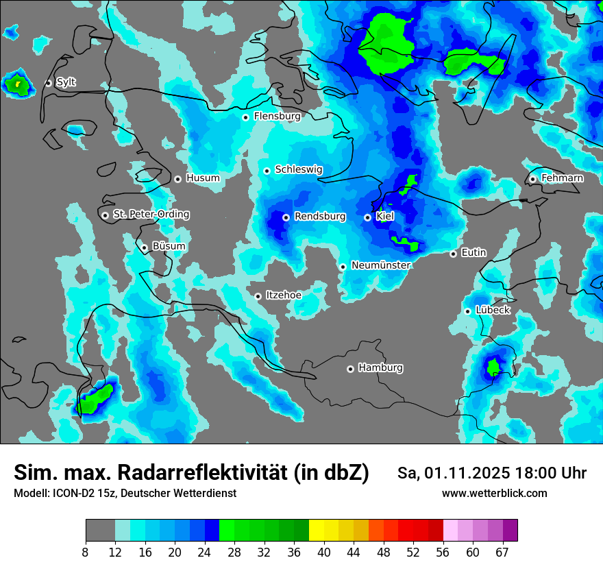 Modellkarten Simuliertes Radarbild