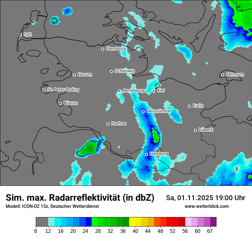 Modellkarten Simuliertes Radarbild