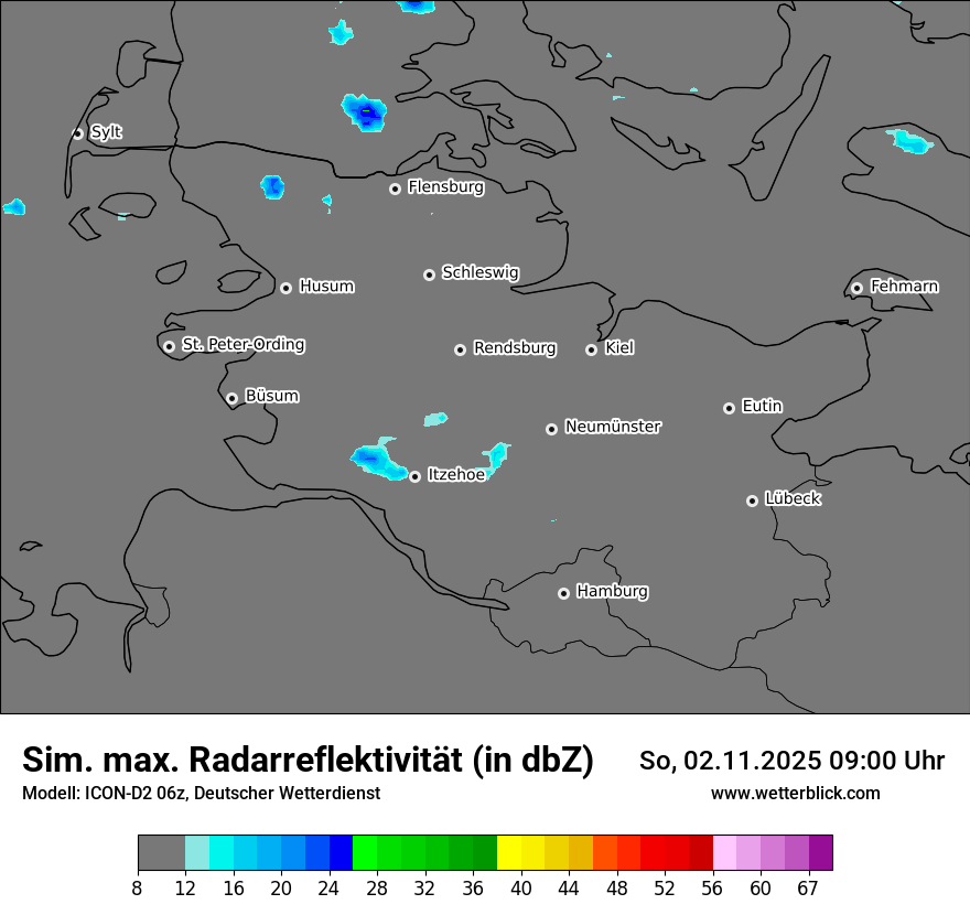 Modellkarten Simuliertes Radarbild