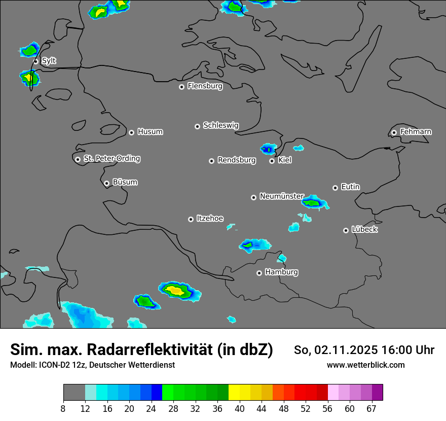 Modellkarten Simuliertes Radarbild