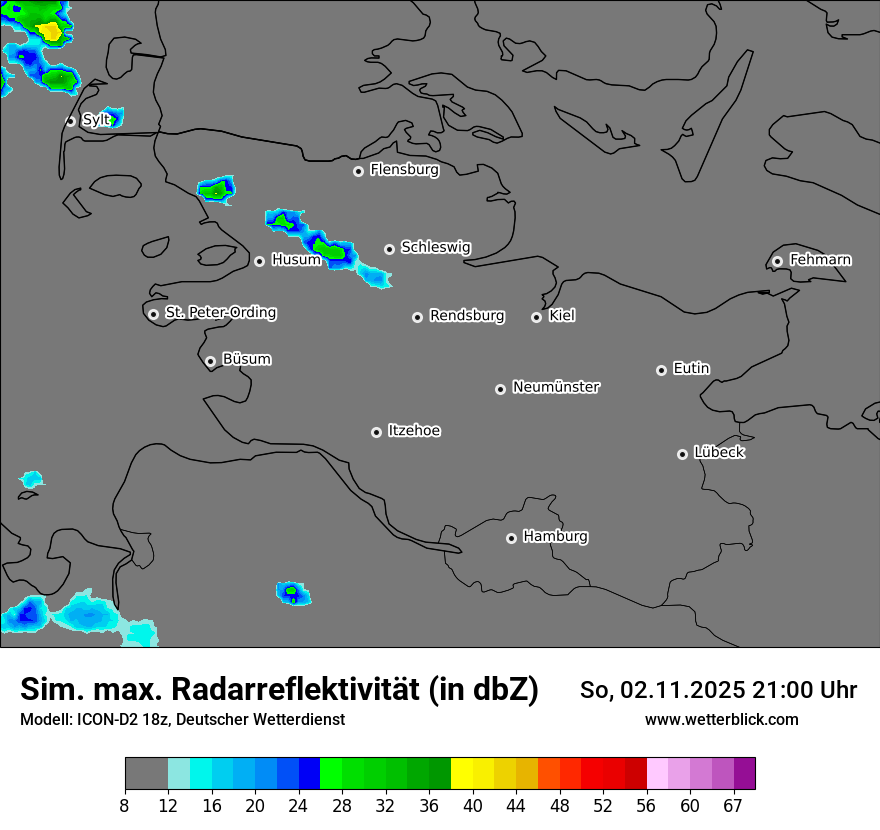 Modellkarten Simuliertes Radarbild