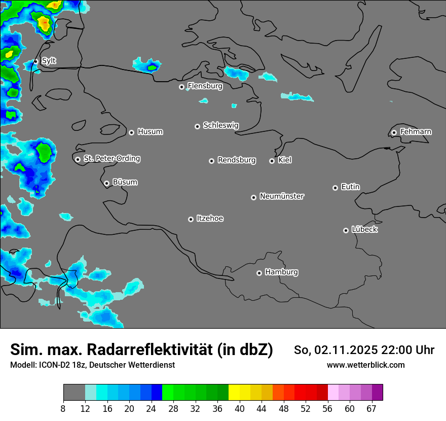 Modellkarten Simuliertes Radarbild