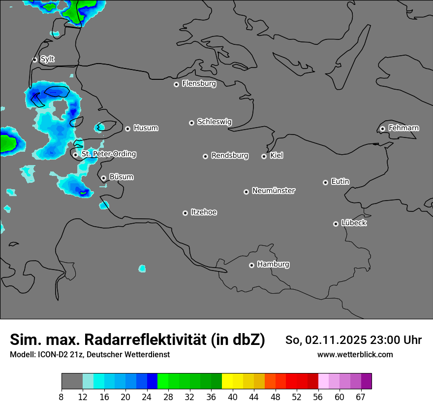 Modellkarten Simuliertes Radarbild