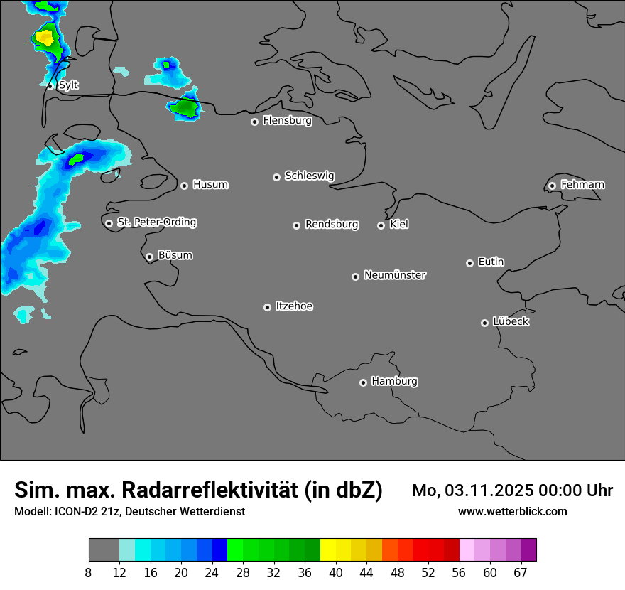 Modellkarten Simuliertes Radarbild
