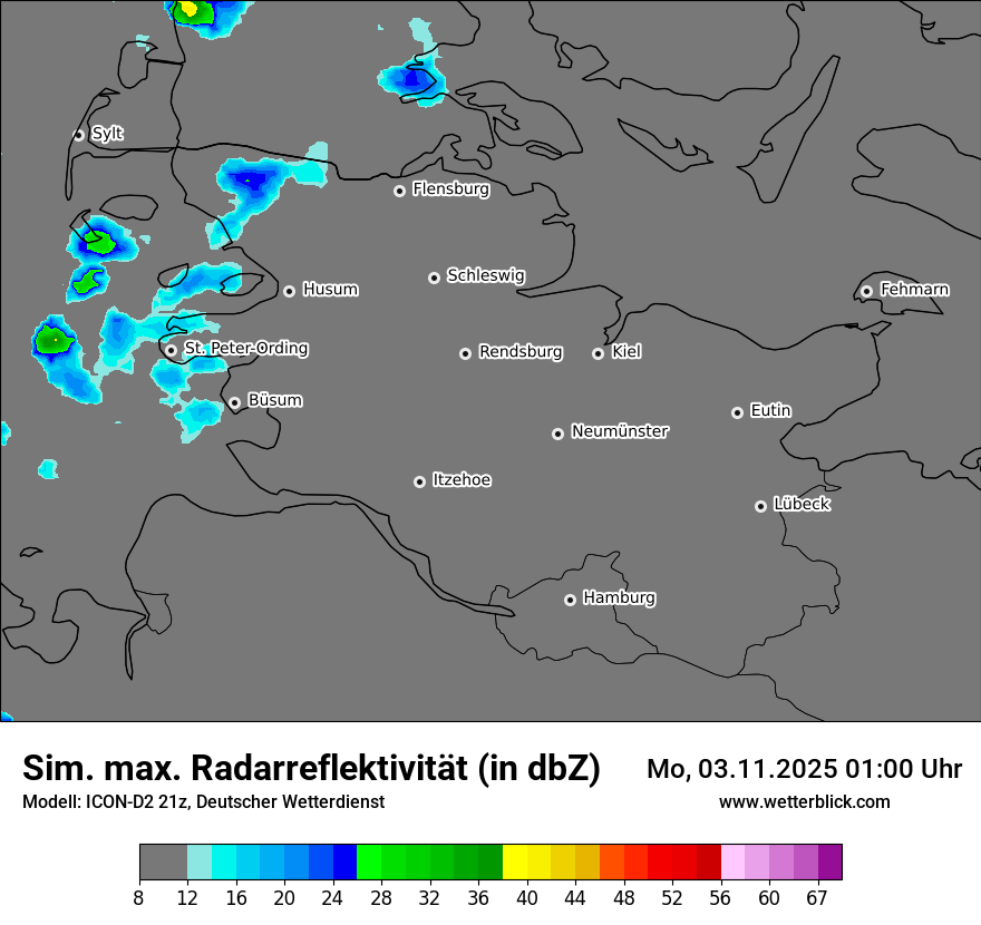 Modellkarten Simuliertes Radarbild