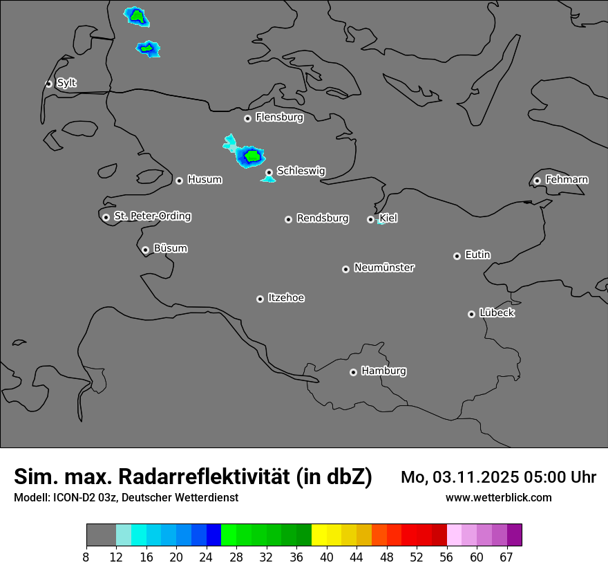 Modellkarten Simuliertes Radarbild