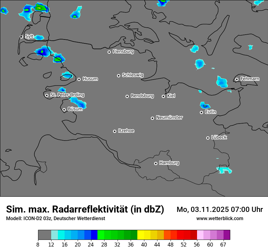 Modellkarten Simuliertes Radarbild