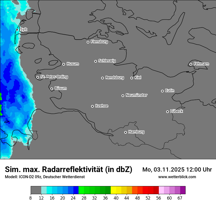 Modellkarten Simuliertes Radarbild