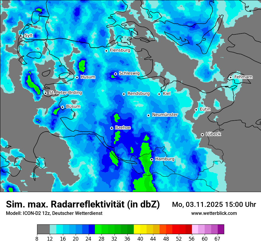 Modellkarten Simuliertes Radarbild