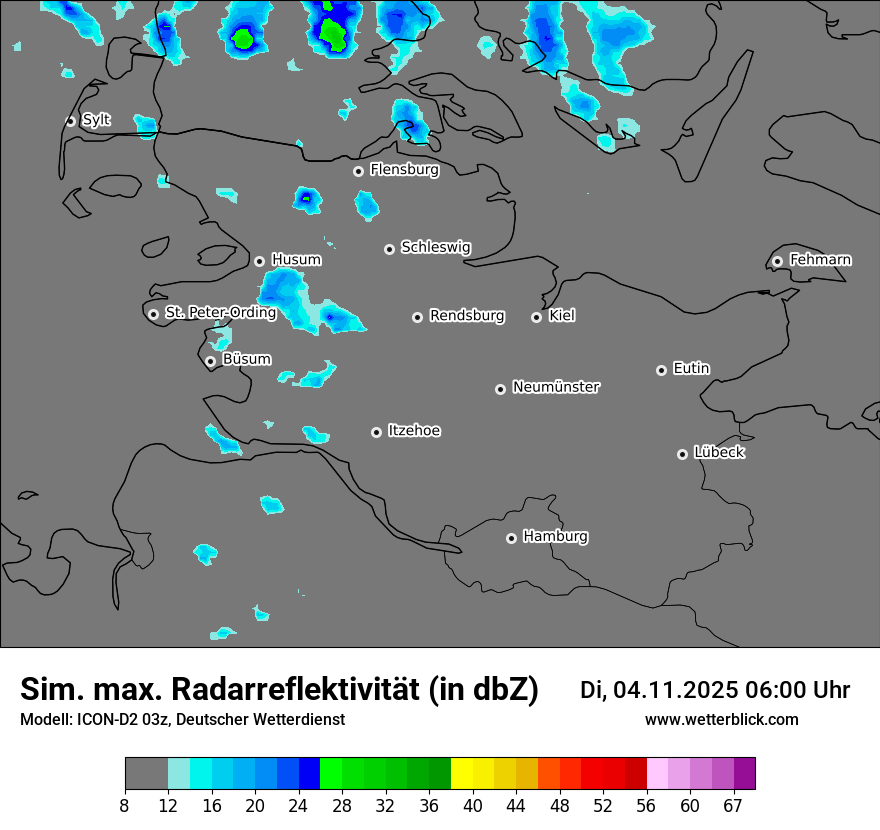 Modellkarten Simuliertes Radarbild