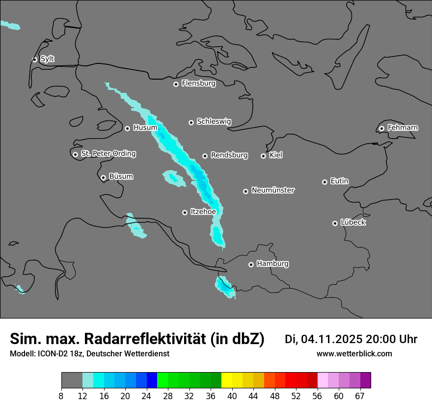 Modellkarten Simuliertes Radarbild