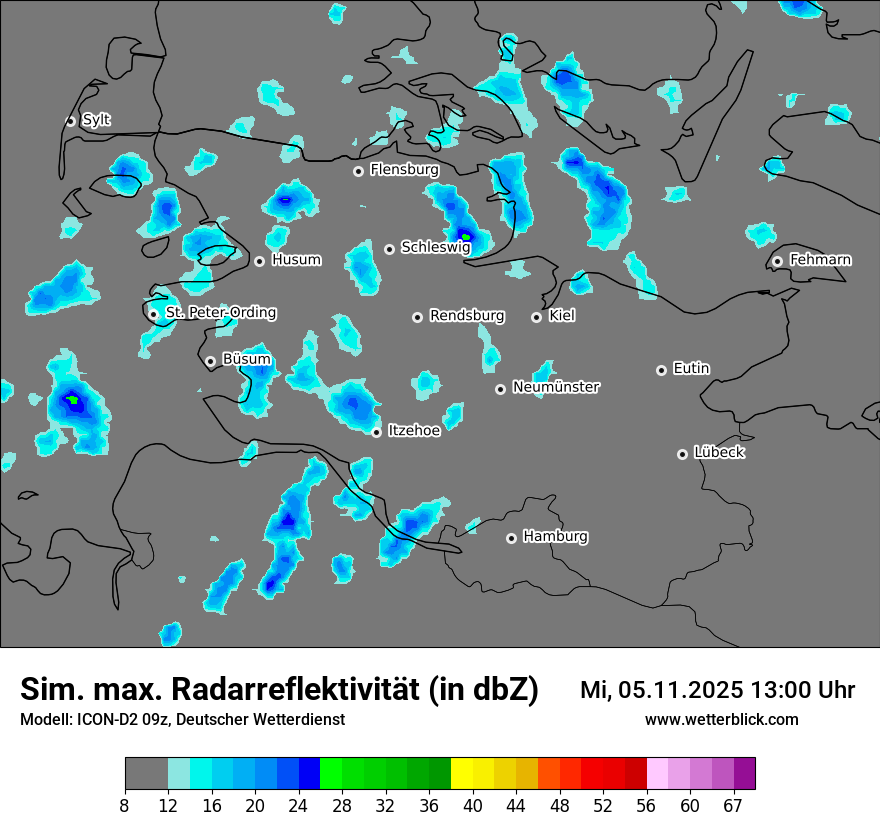 Modellkarten Simuliertes Radarbild