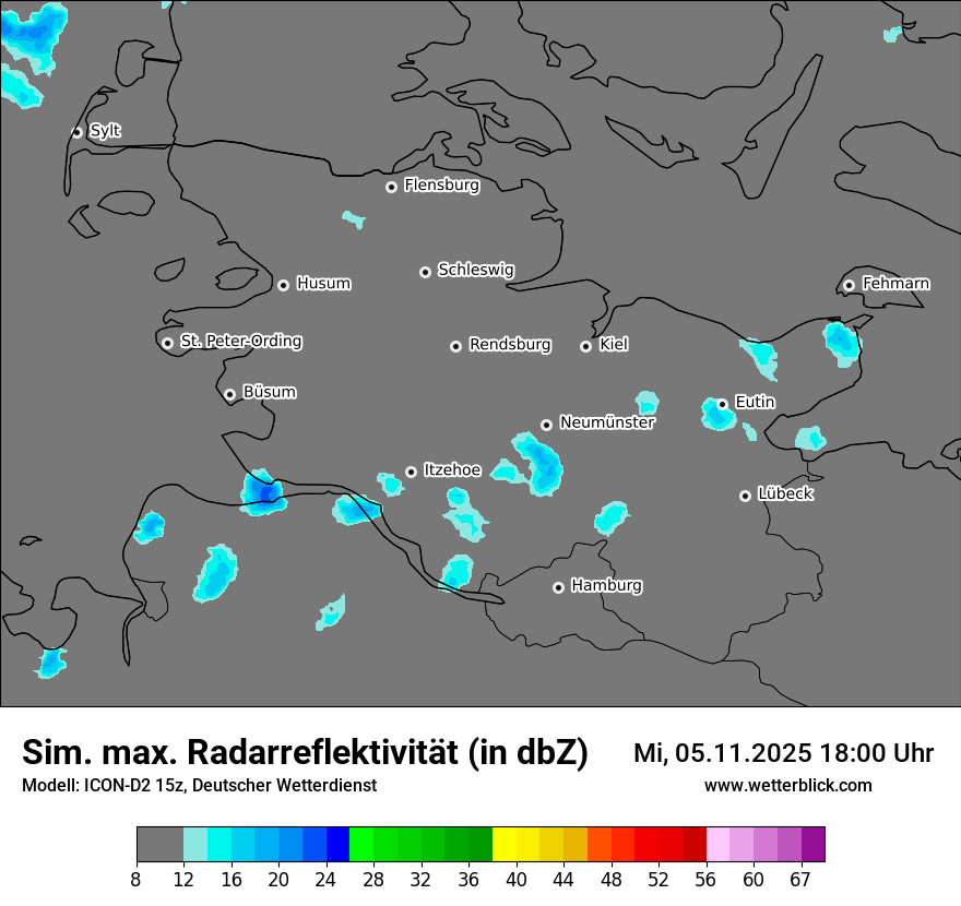Modellkarten Simuliertes Radarbild