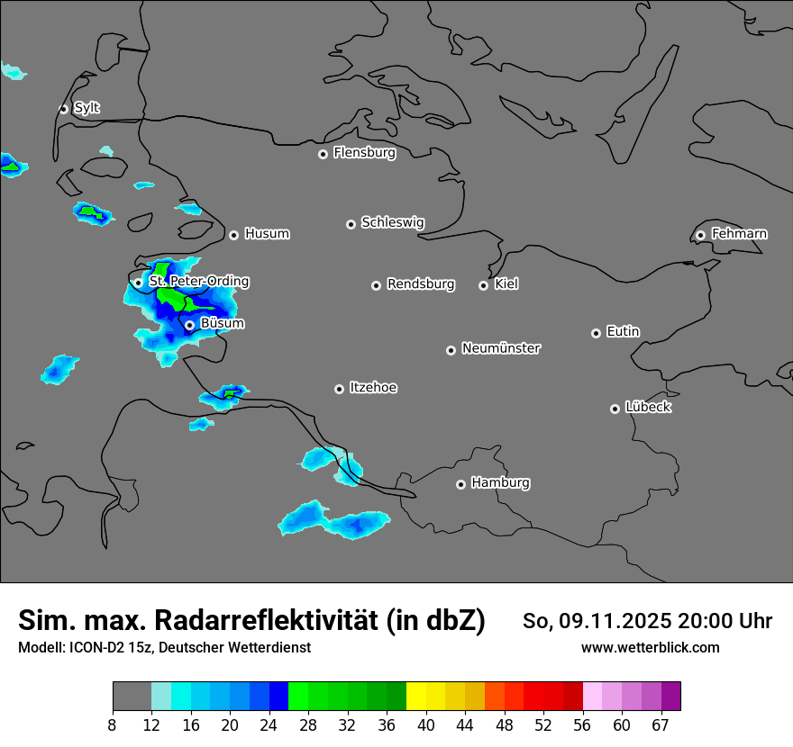 Modellkarten Simuliertes Radarbild