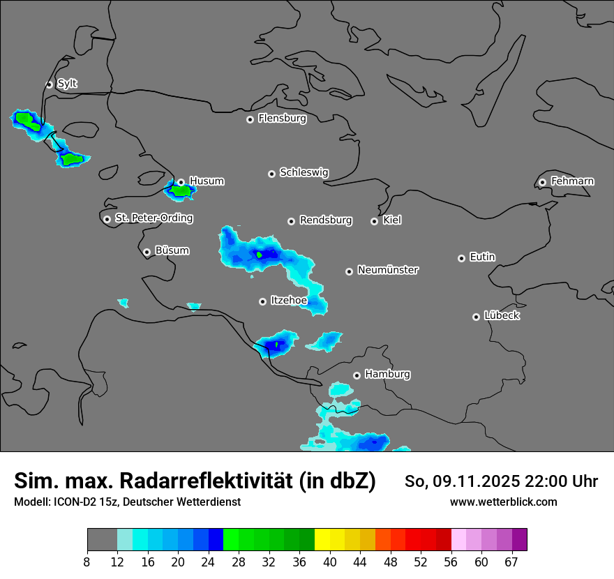 Modellkarten Simuliertes Radarbild