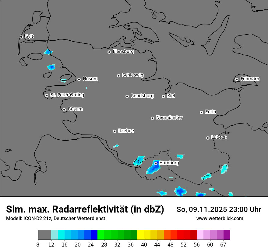 Modellkarten Simuliertes Radarbild