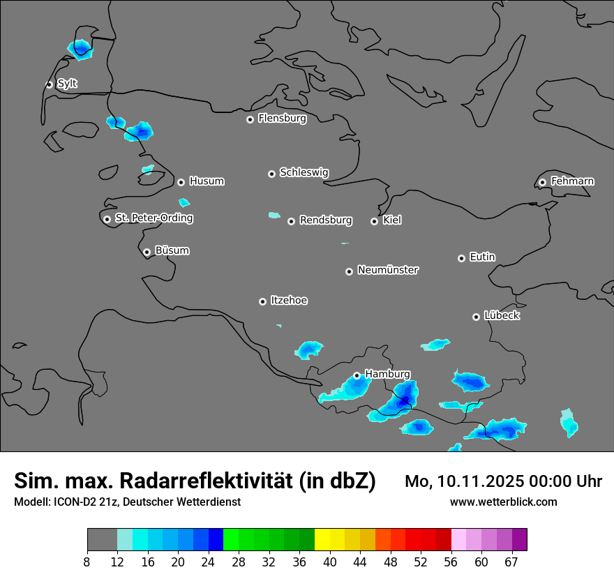 Modellkarten Simuliertes Radarbild