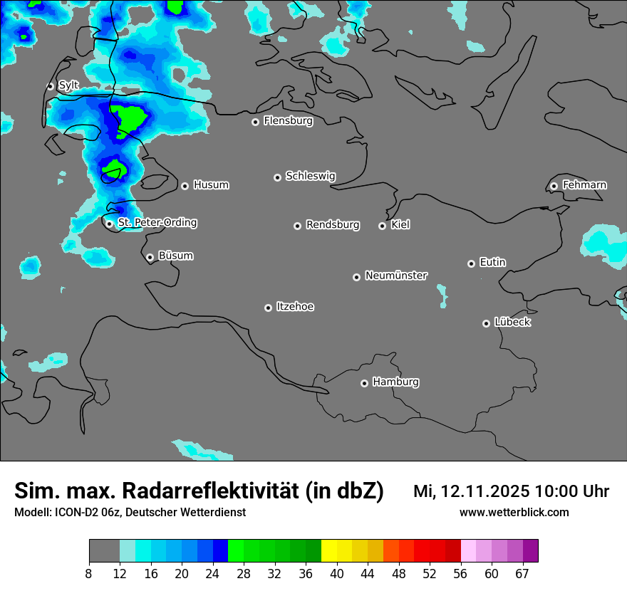 Modellkarten Simuliertes Radarbild