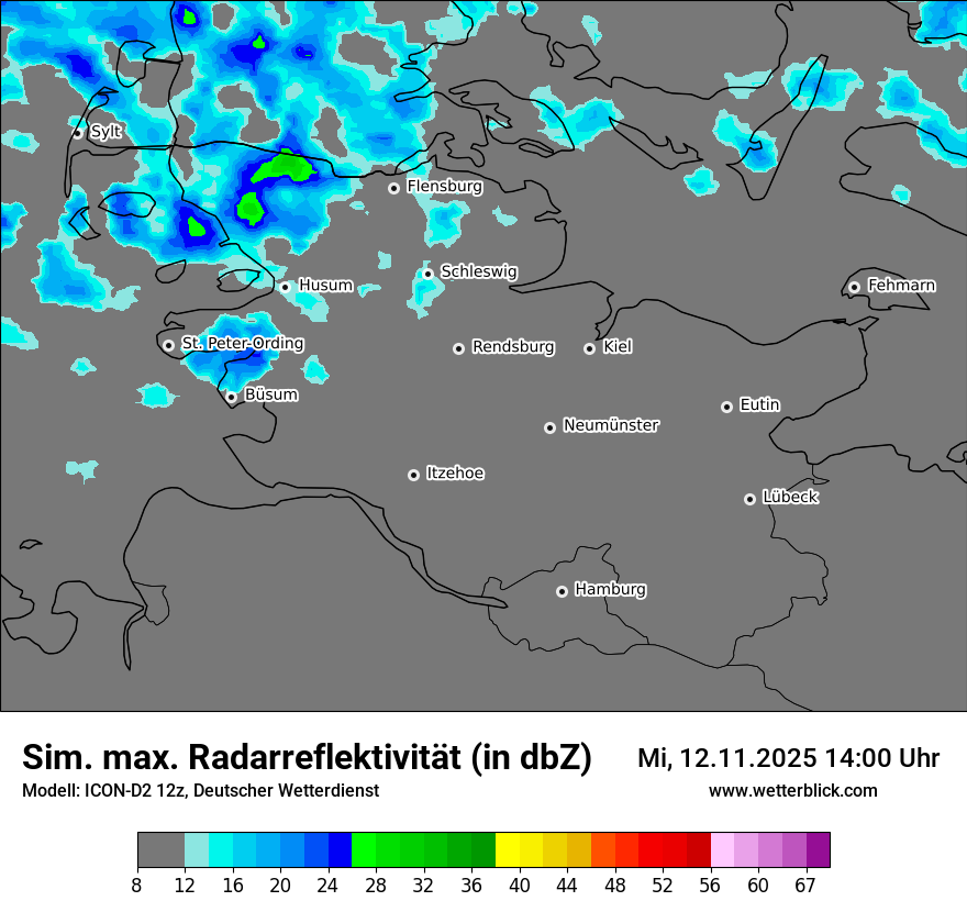 Modellkarten Simuliertes Radarbild