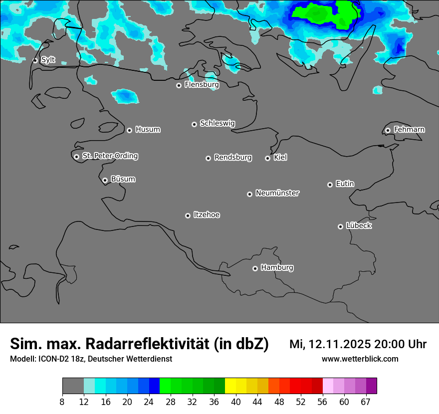 Modellkarten Simuliertes Radarbild
