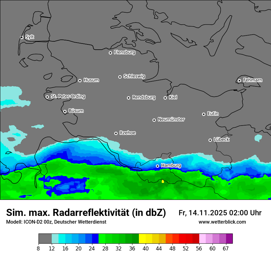 Modellkarten Simuliertes Radarbild