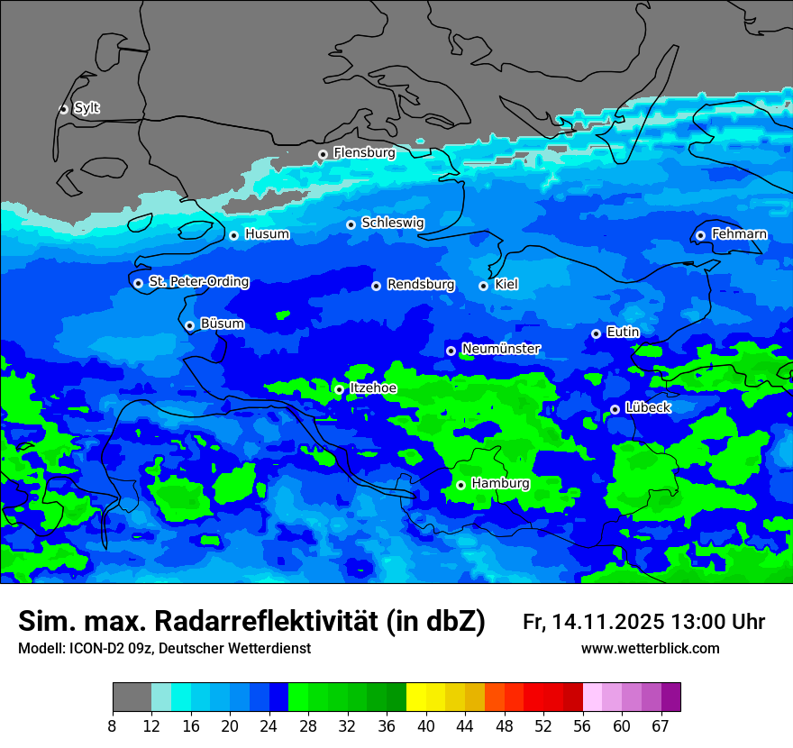 Modellkarten Simuliertes Radarbild