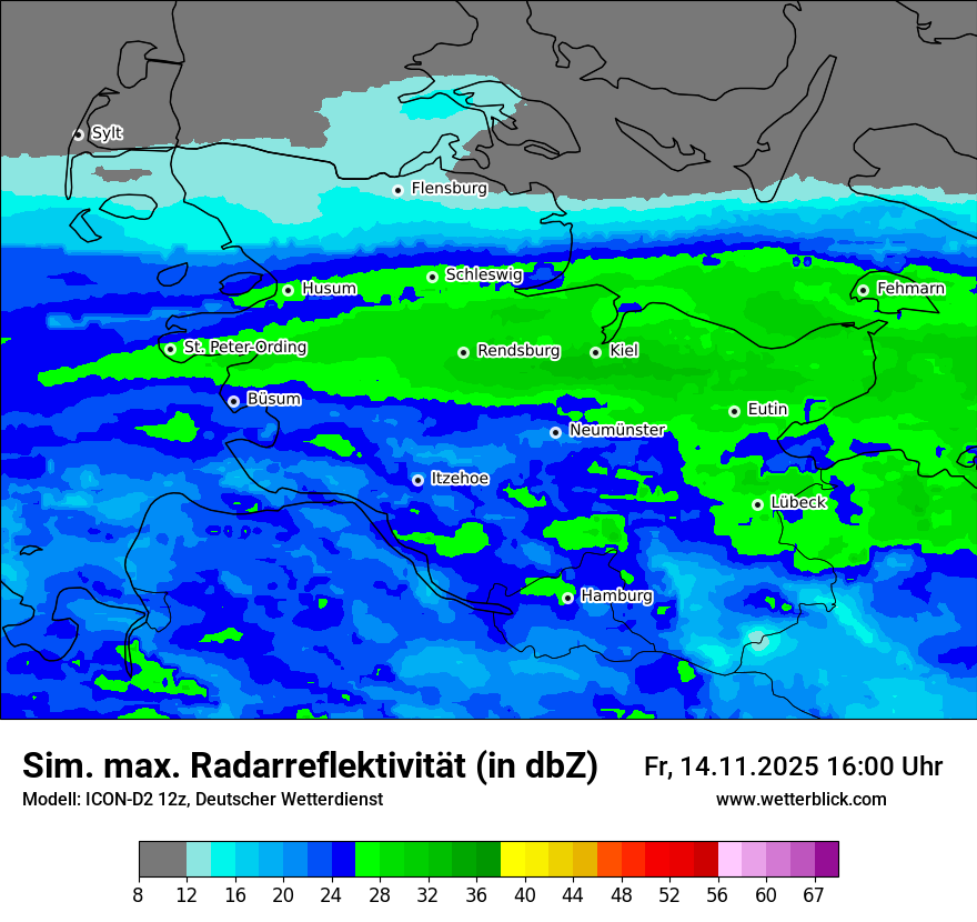 Modellkarten Simuliertes Radarbild