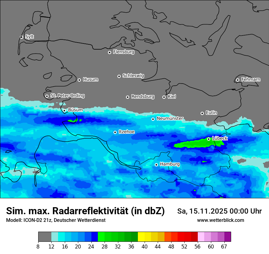 Modellkarten Simuliertes Radarbild